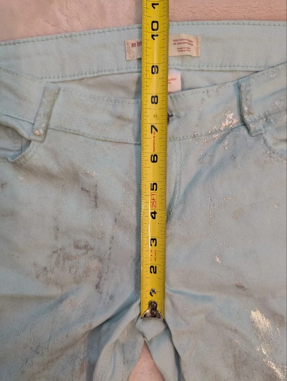 No Boundaries Mint Silver Skinny Jeans Size 9 NWOT - Picture 6 of 8